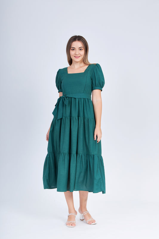 Versa Everywhere Dress with Nursing Zippers in Evergreen