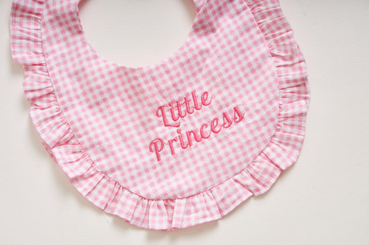 Baby Bib in Pink Gingham