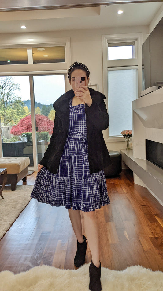 Everyday Dress in Navy Blue (No Nursing zippers, Final Sale)