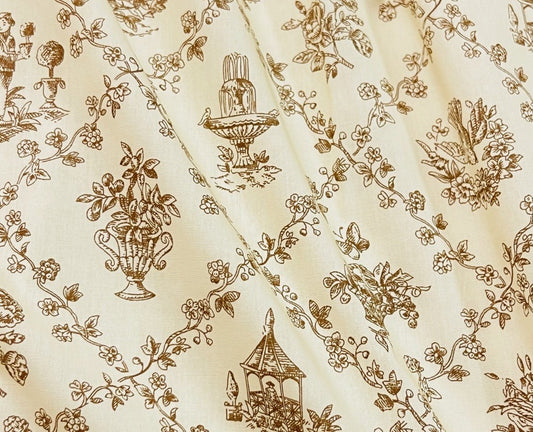 Versa Cotton Dress with Nursing Zippers in Vintage Brown Toile